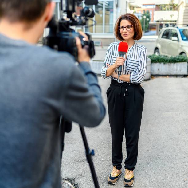 istock Female TV reporter 1818892791