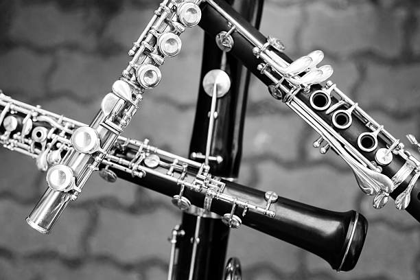 woodwind instruments woodwind instruments - closeupMy other photo and video files on music and dance theme clarinet stock pictures, royalty-free photos & images