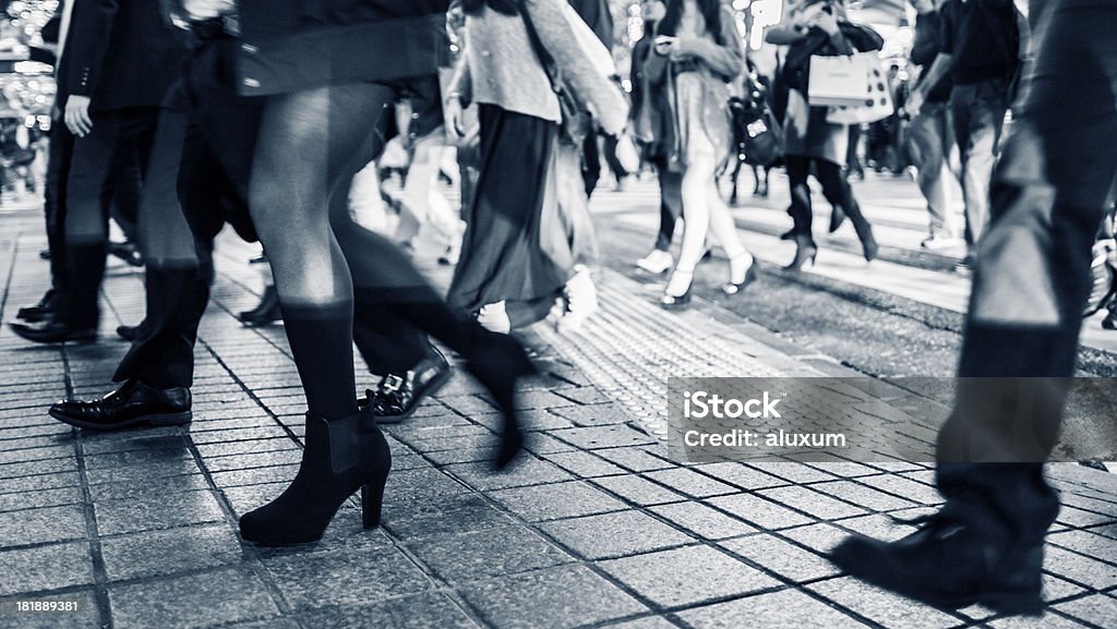 Rush hour Crowd walking in the city Adult Stock Photo