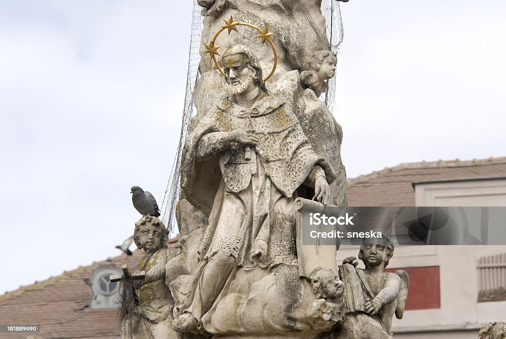 Statue of Saint Nepomuk "Statue of Saint Nepomuk, Libertii Square, Timisoara" Angel Stock Photo