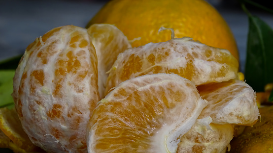 salvador, bahia, brazil - august 17, 2021: tangerine fruit for sale at fair in Salvador city.