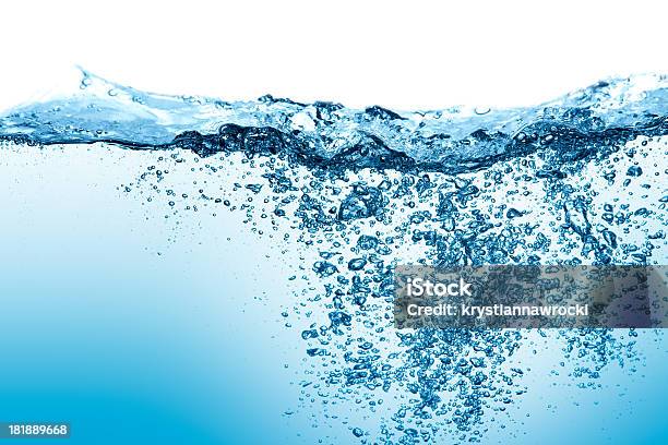 Foto de Água Azul e mais fotos de stock de Bolha - Estrutura física - Bolha - Estrutura física, Esparramar líquido, Mar