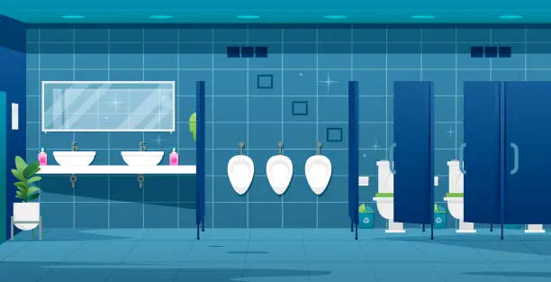Vector illustration of Inside the toilet.