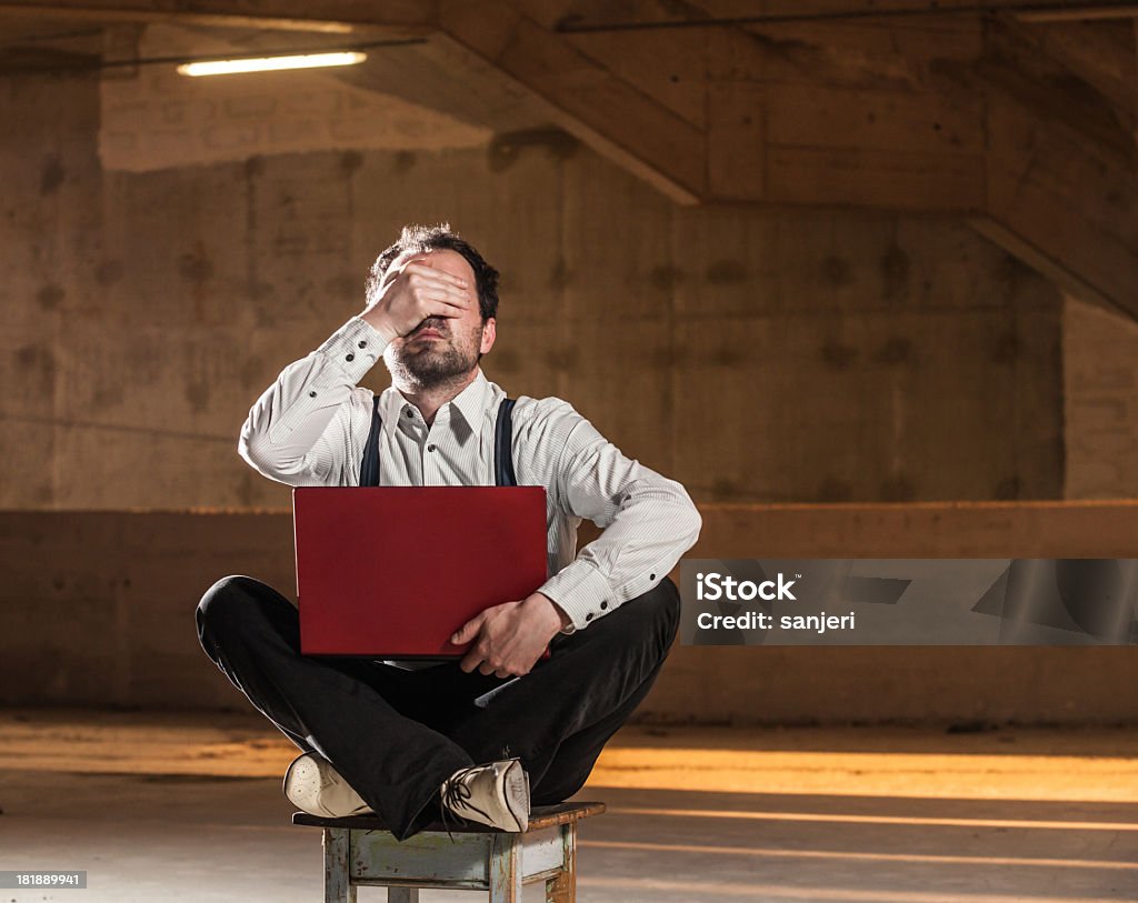 Mann mit computer - Lizenzfrei Arbeiten Stock-Foto