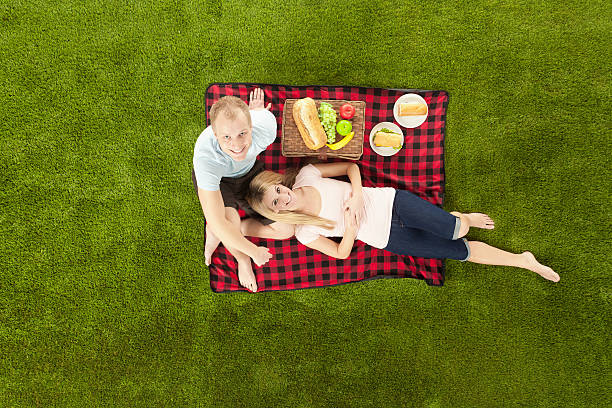 istock Couple at picnic in a park 181890050