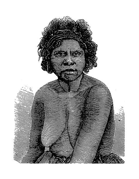 aborygenów kobieta z queensland (stare drewno grawerunek) - aboriginal stock illustrations