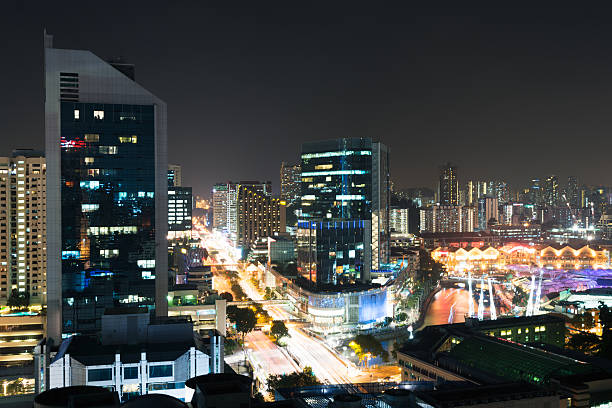istock night scene of singapore 181890445