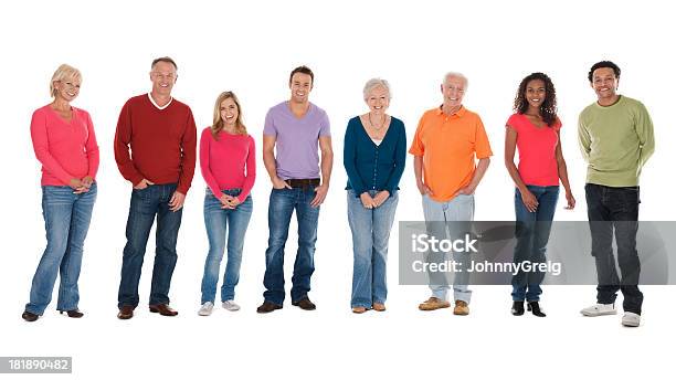 Portrait Of Multiethnic Group Stock Photo - Download Image Now - White Background, Multiracial Group, Side By Side