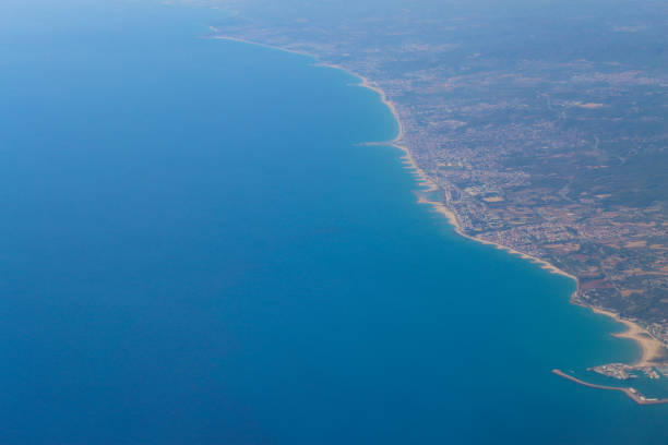 istock Land and sea view from Plane 1818905499