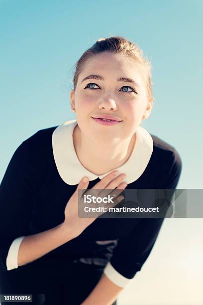 Teenage Fashion On The Beach Stock Photo - Download Image Now - Hand On Heart, 14-15 Years, Adolescence
