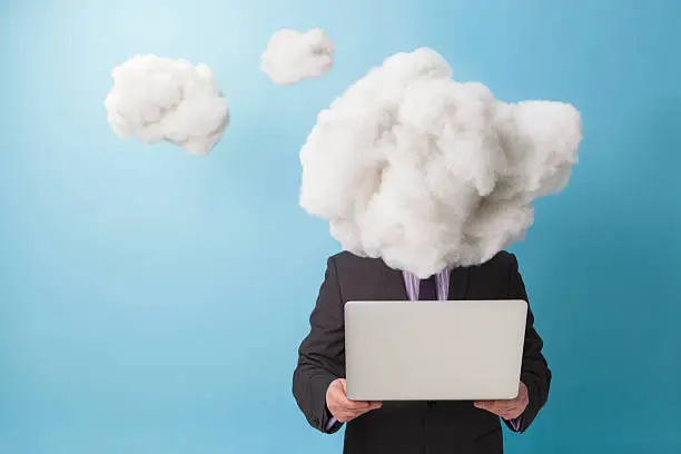 Photo of Head in the technology cloud