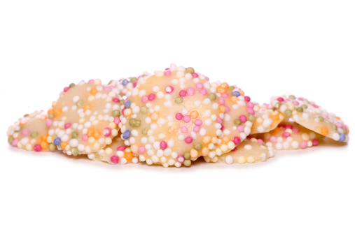 white chocolate buttons with sprinkles studio cutout