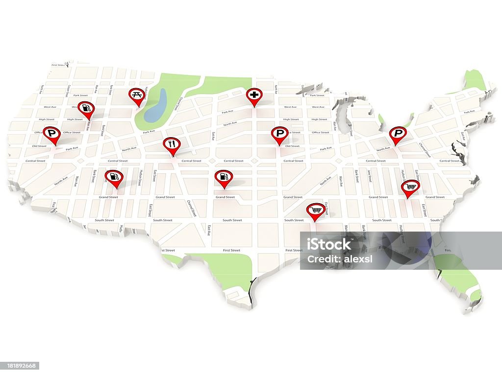 США дорожная карта» - Стоковые фото Водить роялти-фри