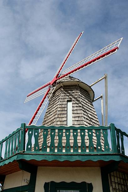istock Wind mill at Dutch flower market 181892800