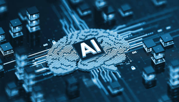 artificial intelligence - digital brain - virtual cpu concept - synapse human nervous system brain cell imagens e fotografias de stock