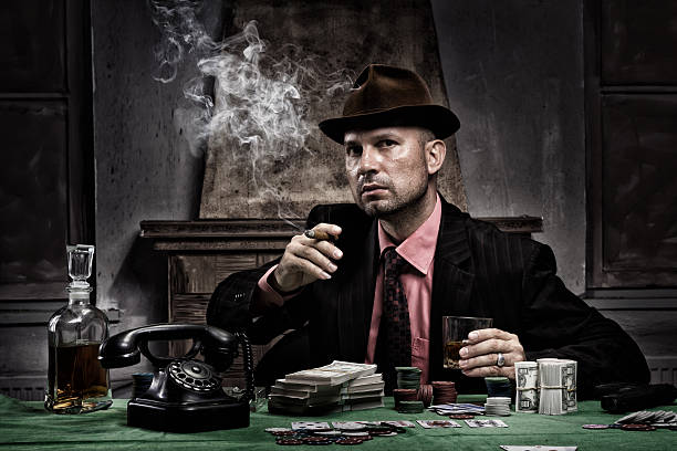 Poker "Poker game, money on the table, cigar smoke - The grain and texture added" gang photos stock pictures, royalty-free photos & images