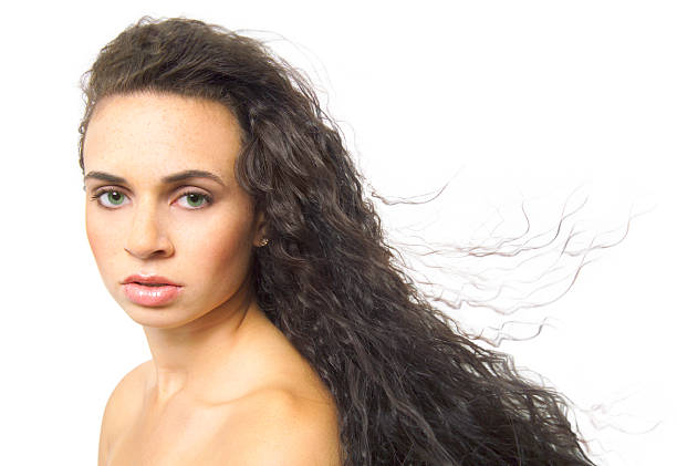 istock Green-eyed brunette 181893352