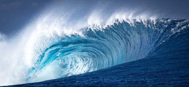 One of the biggest and most famous waves in the `world - Teahupoo, Tahiti