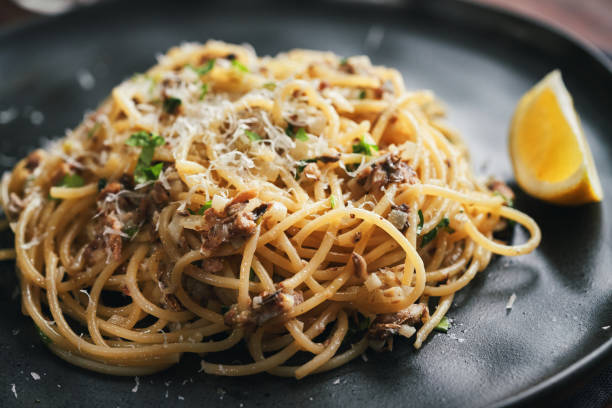 istock Mediterranean Canned Mackerel Spaghetti Pasta 1818944117