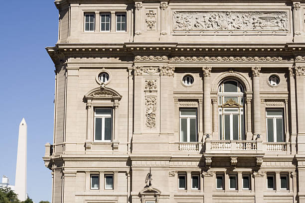 Sao Paulo, Brazil, April 15, 2013. Facade of  Palacete Teresa Toledo Lara building on Quintino Bocaiúva street, downtown Sao Paulo. Built in the 1910 this building was designed by the German architect Augusto Fried and was known to have been the headquarters of Record Radio in the 1930