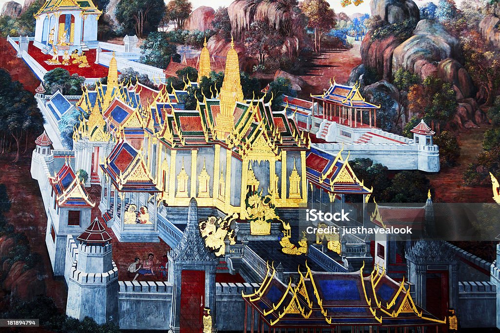 Ват Пхра Кео в тайском histroy - Стоковые фото Архитектура роялти-фри