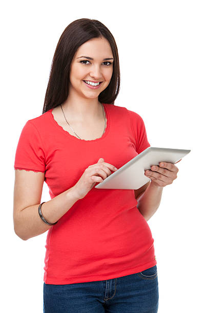 istock Young woman with digital tablet 181894831
