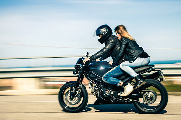 istock Couple travelling on a fast motorcycle 181894903