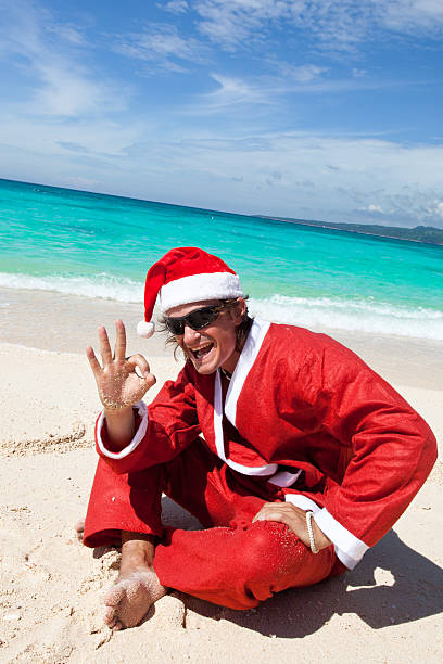 istock Hot Happy Chistmas on beach 181896341