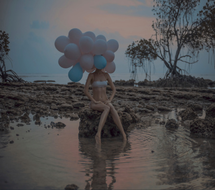 women with balloons