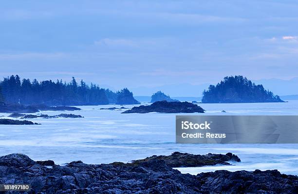 Photo libre de droit de Twilight Rocky Paysage Marin De Lîle De Vancouver banque d'images et plus d'images libres de droit de Arbre - Arbre, Au bord de, Aube