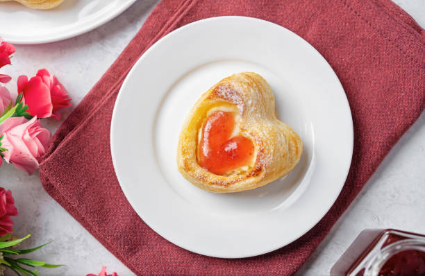 istock Strawberry jam cream cheese puff cake danish 1818971847