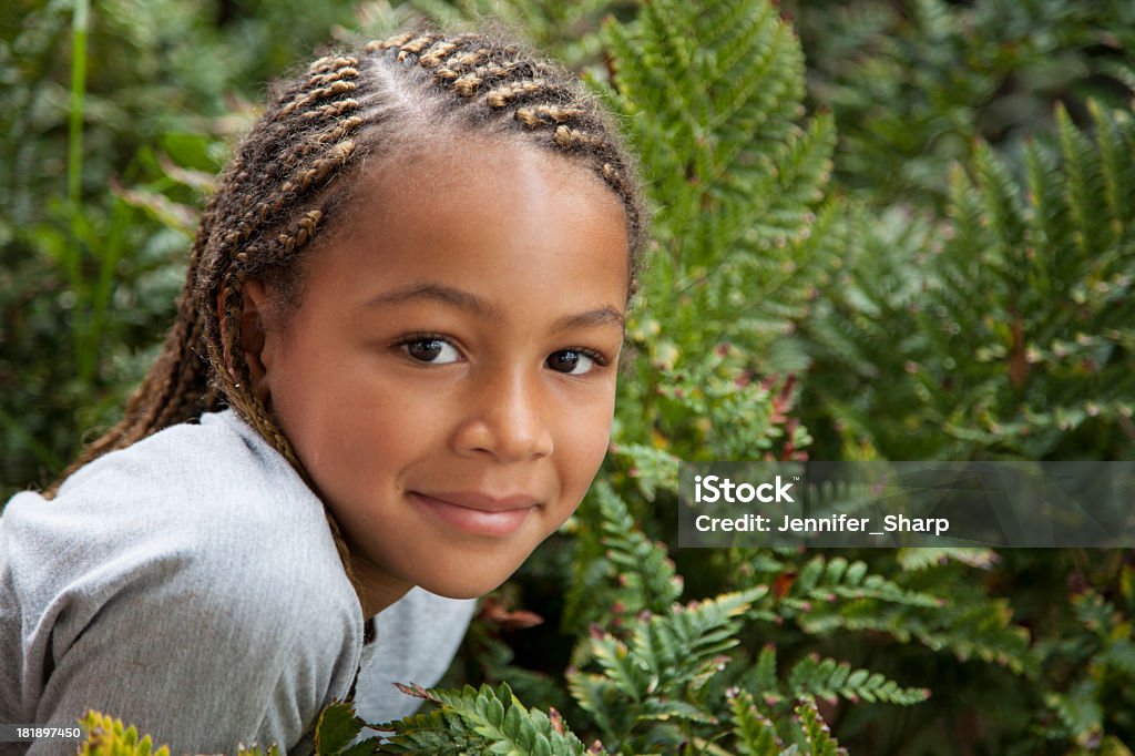 Beautiful African American 6 year old Cornrow Braids Stock Photo