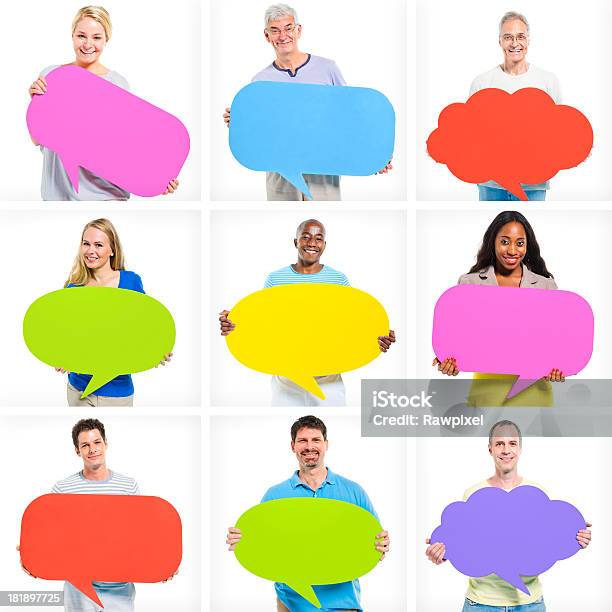 Speech Bubbles Stock Photo - Download Image Now - Speech Bubble, People, Contemplation