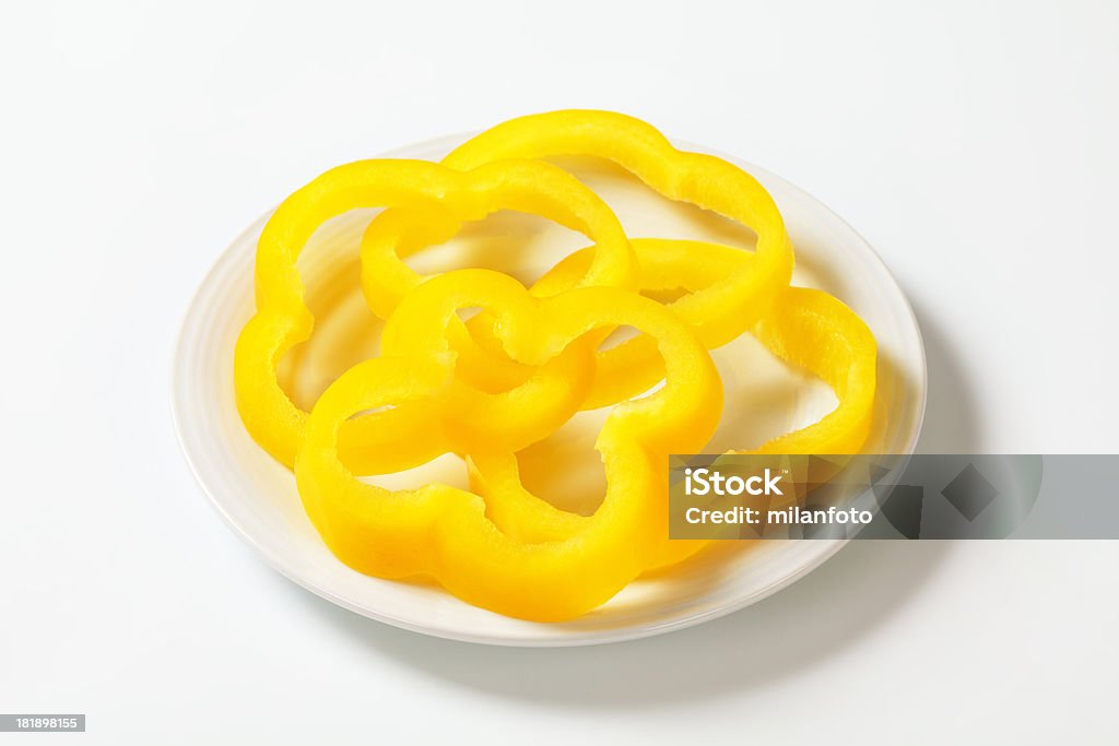 Anéis de pimentão amarelo - Foto de stock de Amarelo royalty-free