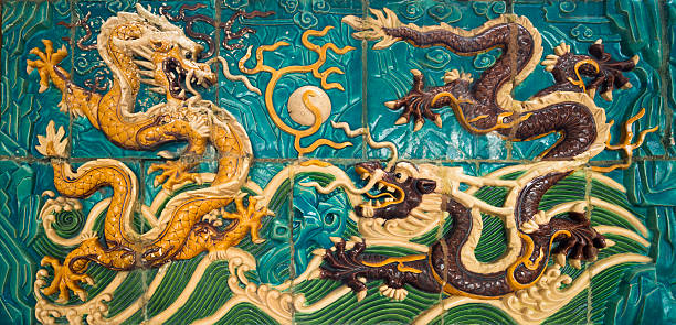 Ancient Chinese palace wall dragon