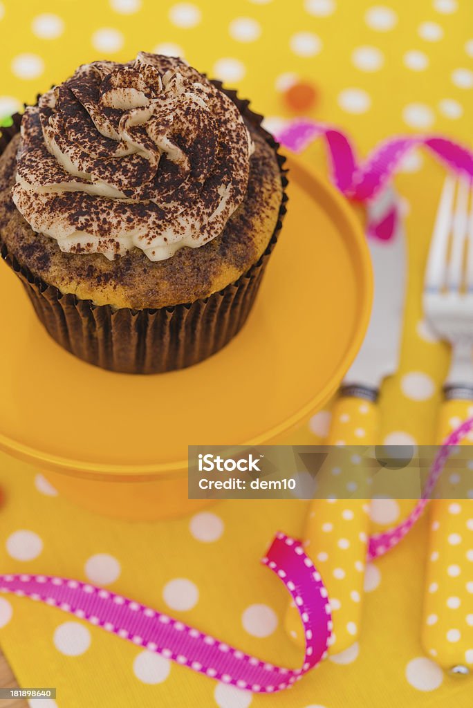 Cocoa Cupcake Cupcake, shallow depth of field. Baked Stock Photo
