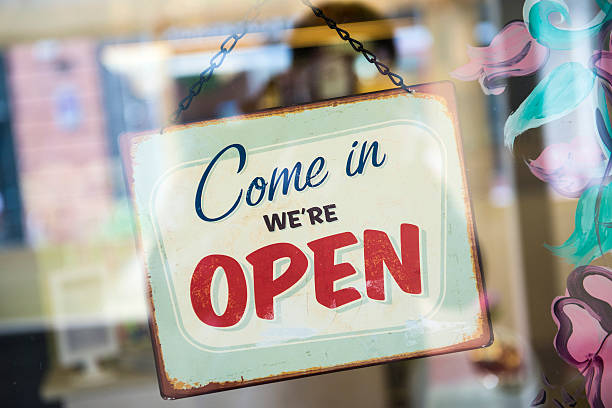 istock Business Opening with Open Sign 181899146