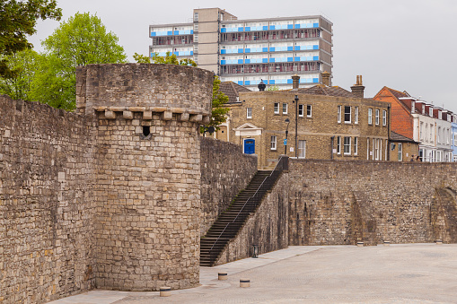 Tower of London Castle in Downtown London England Europe Brick Architecture. Wide. Copy Space.