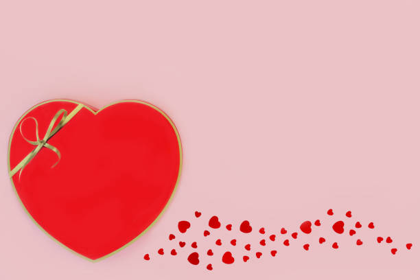 istock Red Chocolate Heart Shaped Gift Box and Decorative Hearts 1819003920