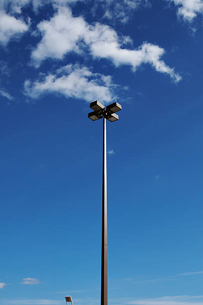 lamp post in the sky stock photo