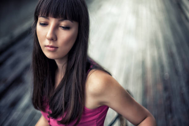 young beautiful brunette woman portrait