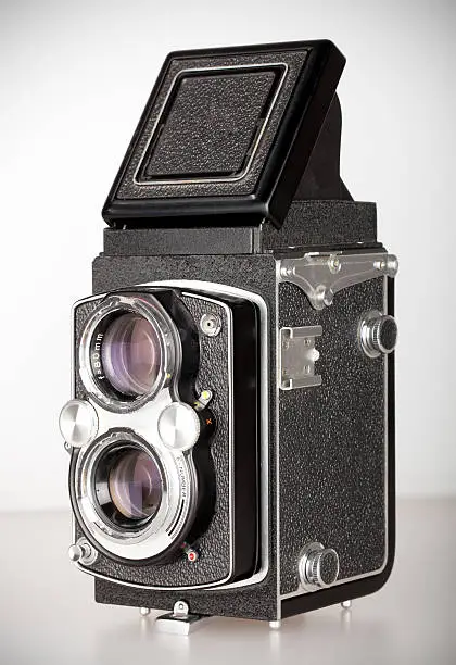 Old style photographic camera; medium format 6x6 cm.Similar photos from same camera: