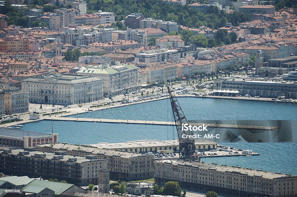 Port , Trieste, Italy A view over the port of Trieste. Trieste Stock Photo
