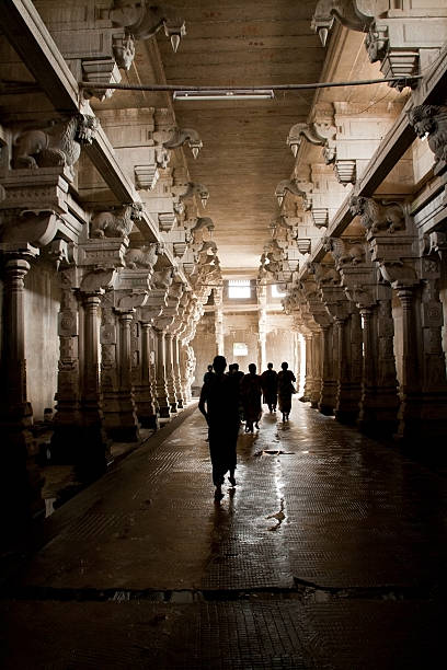 Inside the temple, Rameshwaram stock photo
