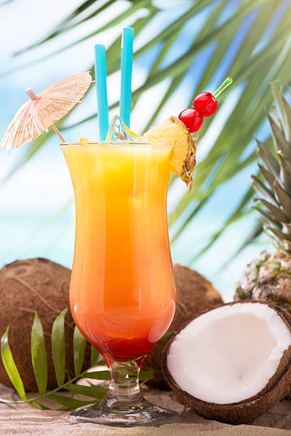 istock Tequila sunrise cocktail on the beach 181901509