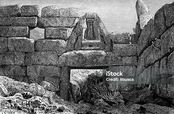 Lion Gate In Mykene Griechenland Stock Vektor Art und mehr Bilder von Mykene - Mykene, Alt, Altertümlich