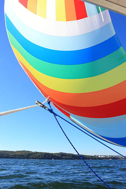 istock The wind has filled colorful spinnaker sail 181904863