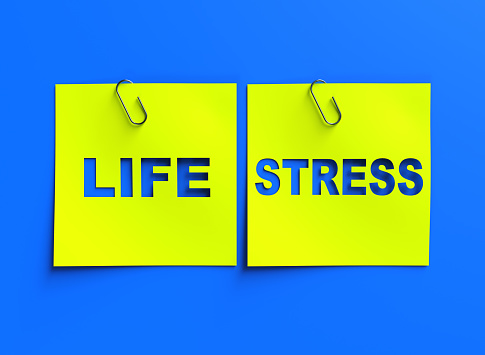 ''Life and Stress'' 3D words conceptual