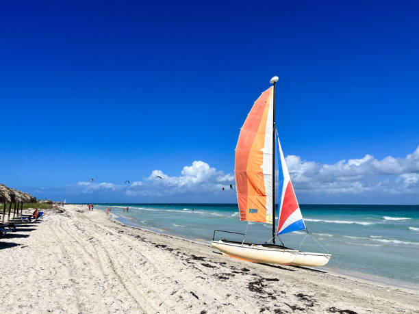 istock Small sailing boat on Varadero beach 1819091319