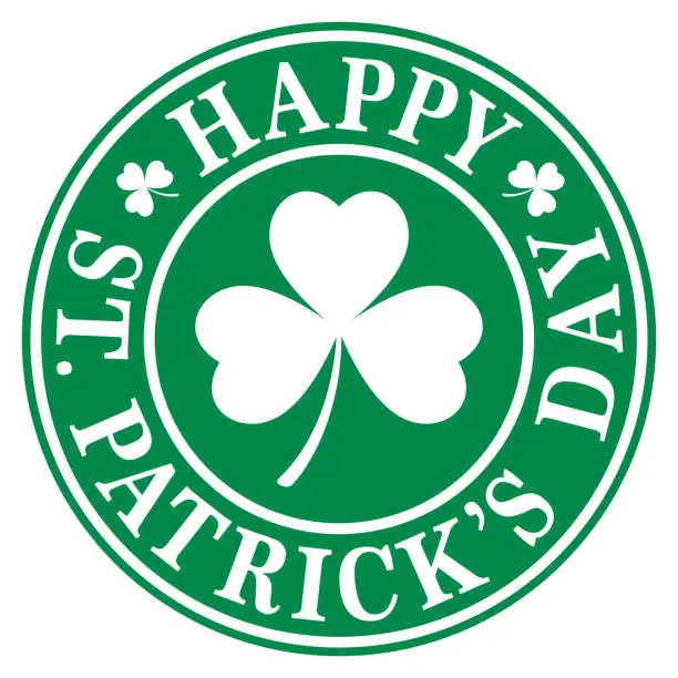 Vector illustration of Happy St Patricks Day Label 2